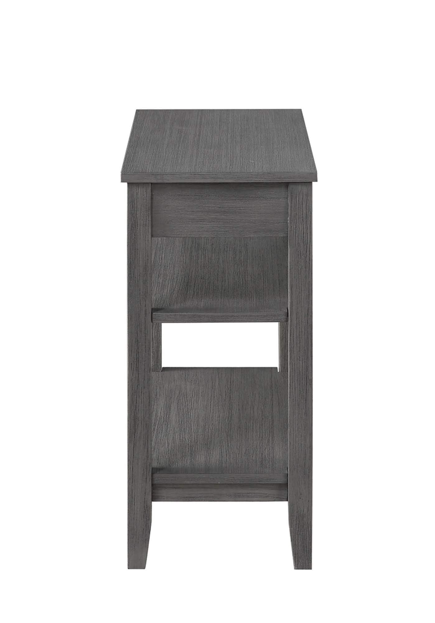 Convenience Concepts American Heritage Chairside End Table with Drawer 23.5" - Classic Living Room Table with Storage Shelf, Bedroom Nightstand, Black