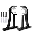 KOLAKO Curtain Rod Brackets, Heavy Duty Black Curtain Rods Holders Hook Hangers for Wall Drapery Rod Bracket Support 1 Inch Rods, 2 Pack