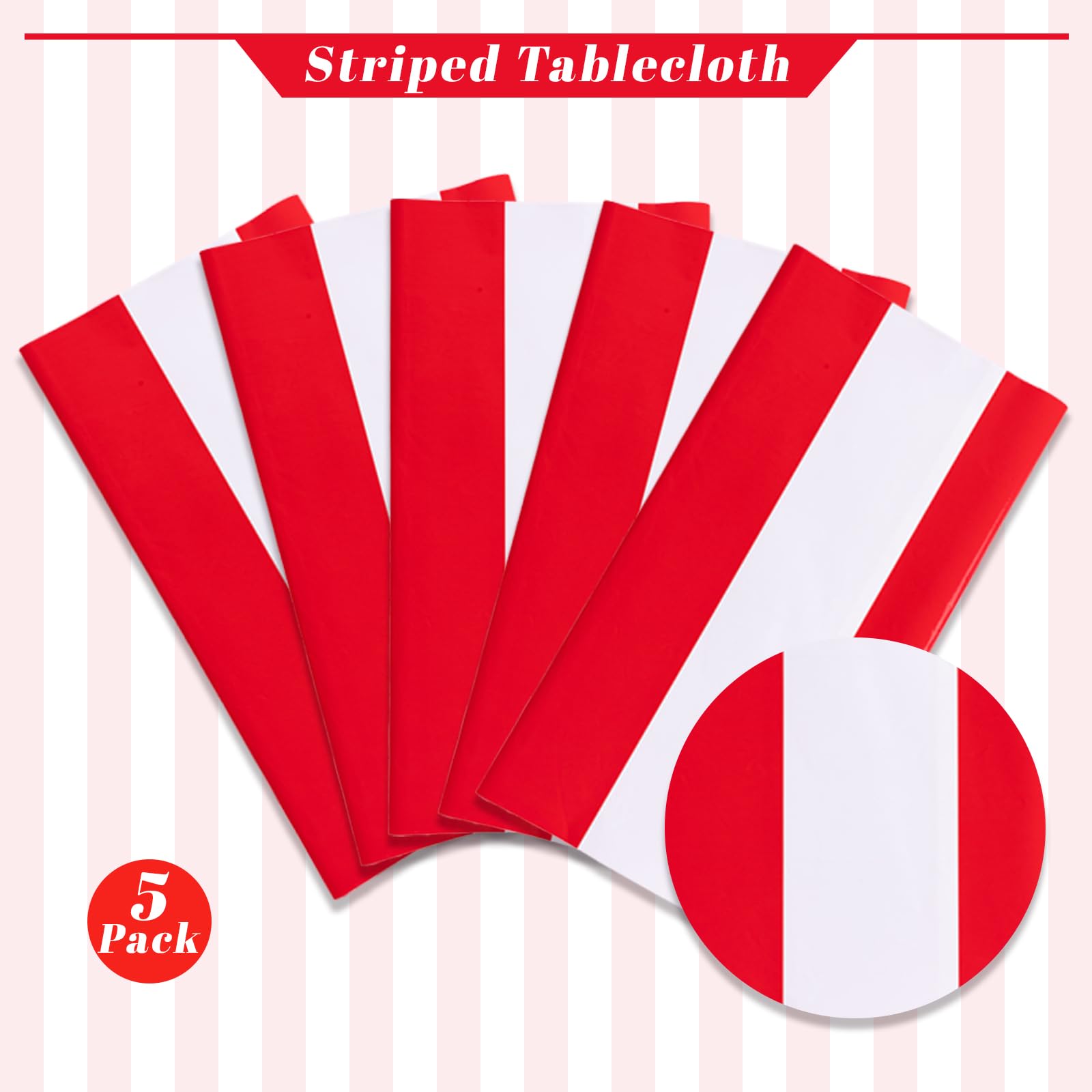 Kesfey 3 Packs Black and White Horizontal Striped Table Cloth 54 x 108 Inch Classic Black Stripe Tablecloths Disposable Plastic Stripe Table Covers Waterproof Picnic Tablecover for Halloween Party