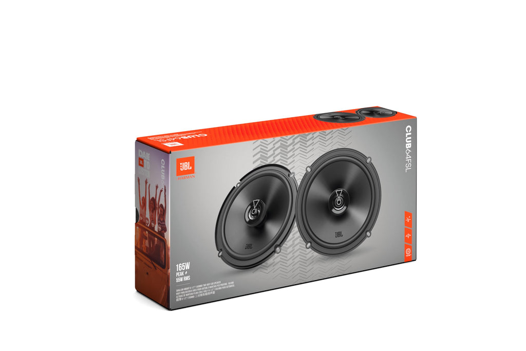 JBL Club 34F - 3-1/2" (87mm) Two-Way Car Speaker, 75 Watts Peak, 25 Watts RMS, Sensitivity (@ 2.83V): 89dB, Frequency Response: 90Hz – 20kHz, Nominal Impedance: 3.0 ohms