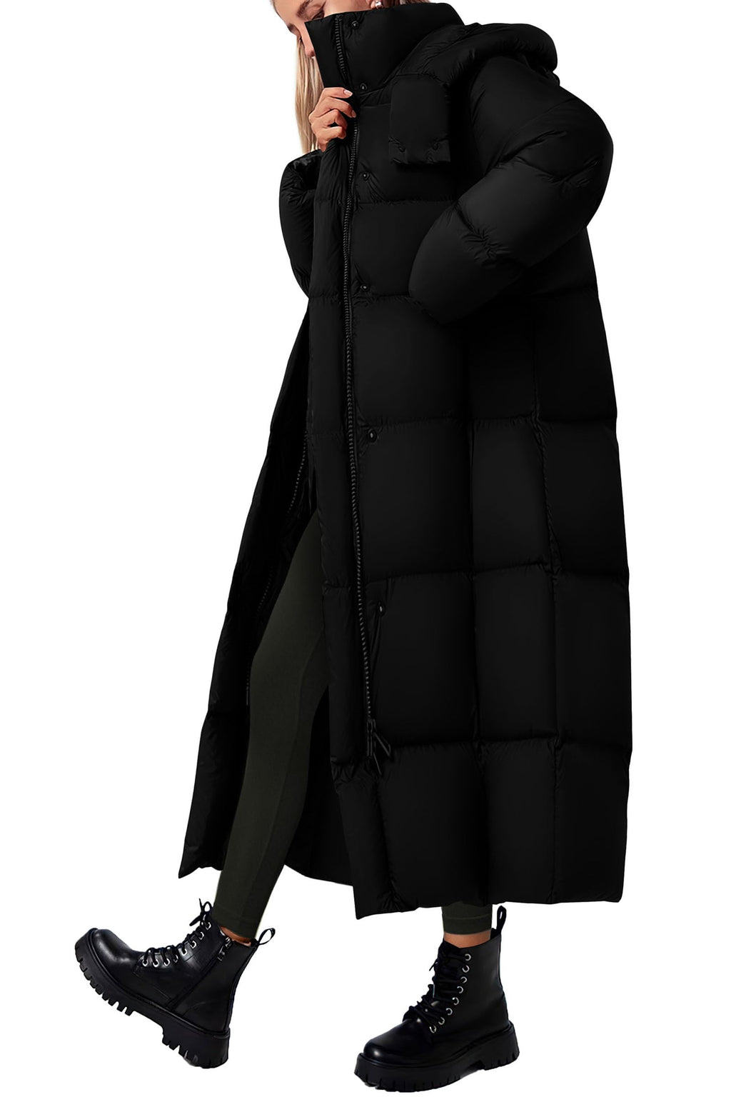 PRETTYGARDEN Women's Winter Long Puffer Coats Hooded Zip Up Casual Thickened Down Jackets Trendy Warm Clothes Outerwear