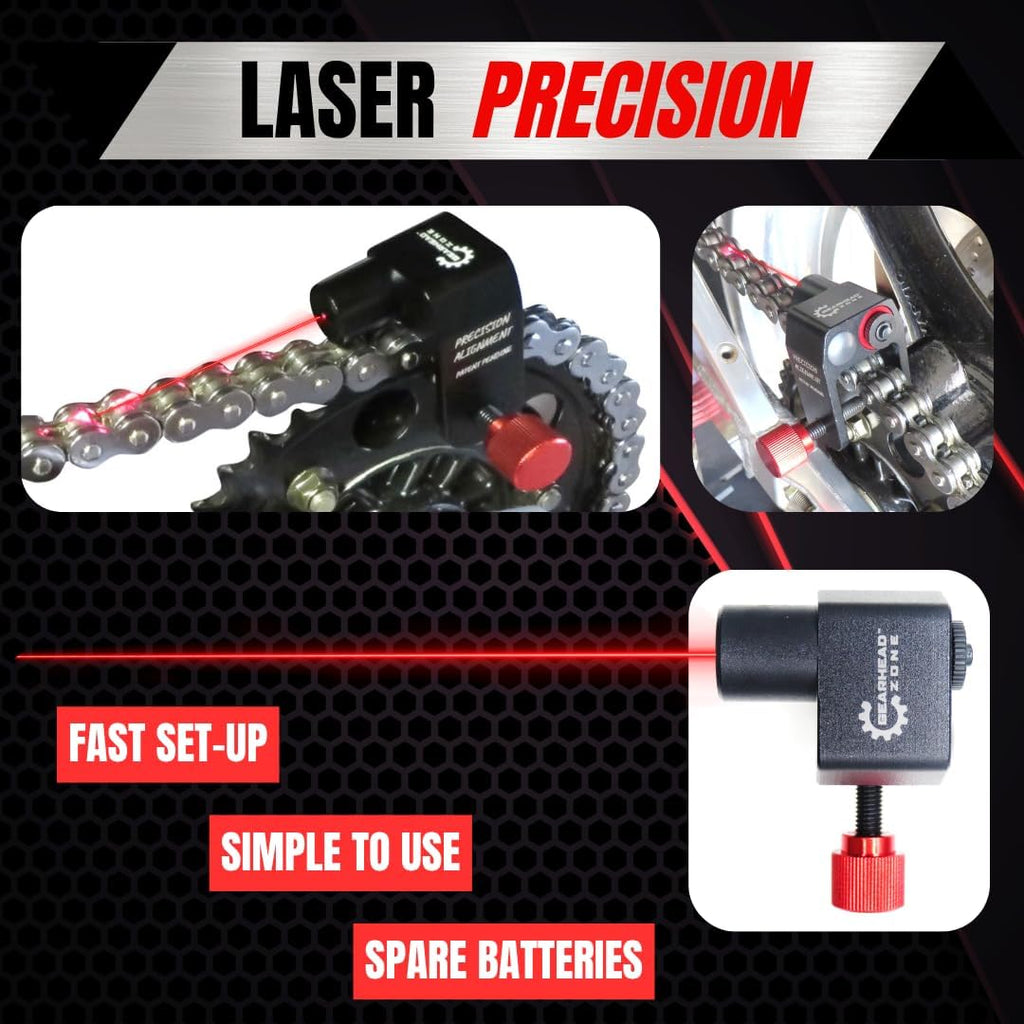 Chain & Sprocket Alignment Tool - Laser Application