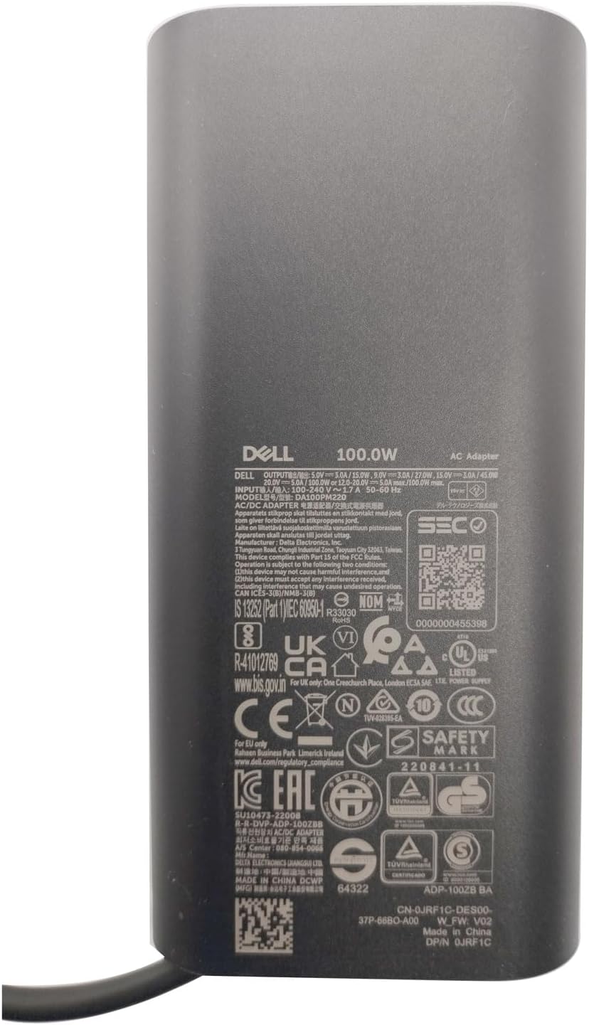 Dell Laptop Charger 100W Watt USB Type C Precision 5680 3580 3580 3580 3581,Latitude 5340 7640 7640 7340 5440 5540 9440,Inspiron 14 Plus 7430