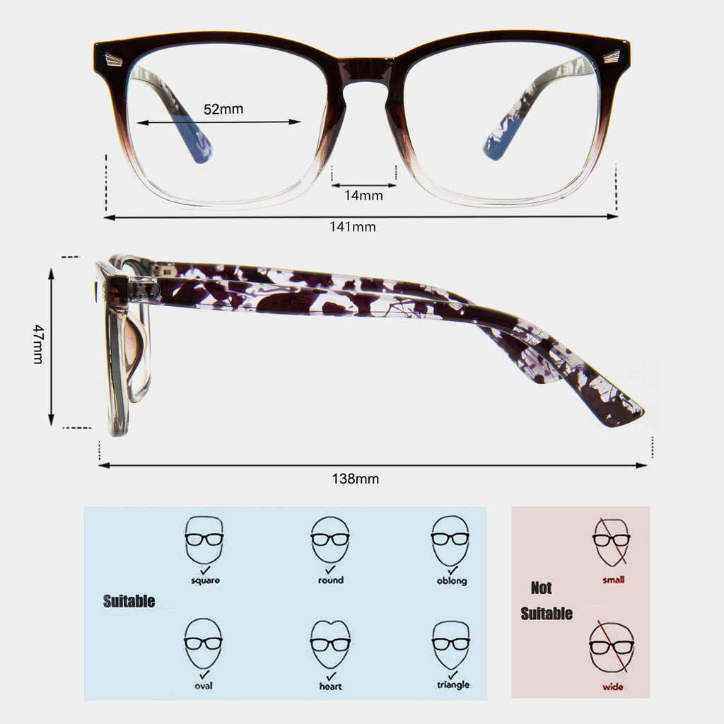 MAXJULI Blue Light Blocking Glasses,Computer Reading/Gaming/TV/Phones Glasses for Women Men(Transparent)