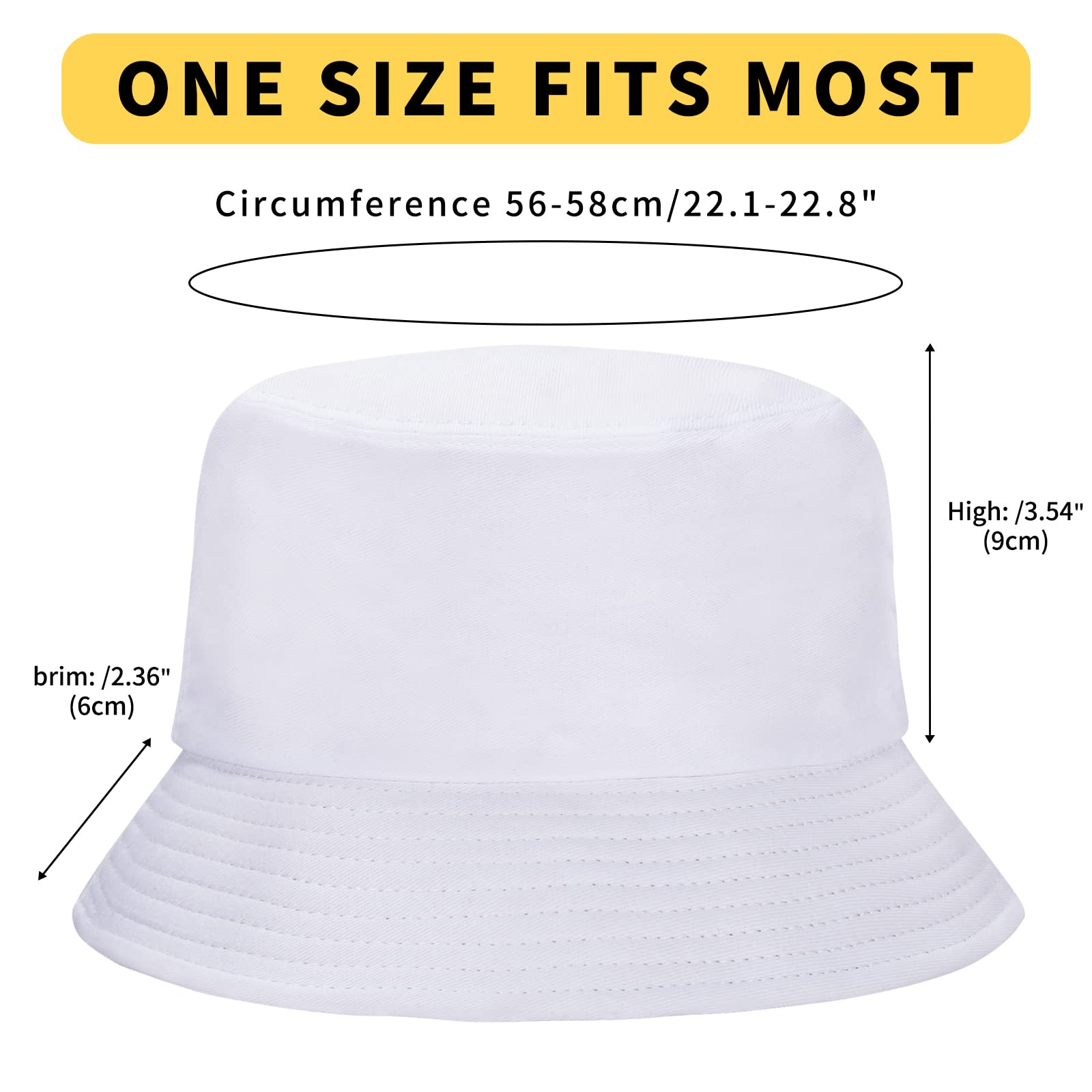 Rosoz 1 & 2 Pack Bucket Hat for Women Men Summer Travel Beach Sun Hat Outdoor Cap Unisex Bucket Hats