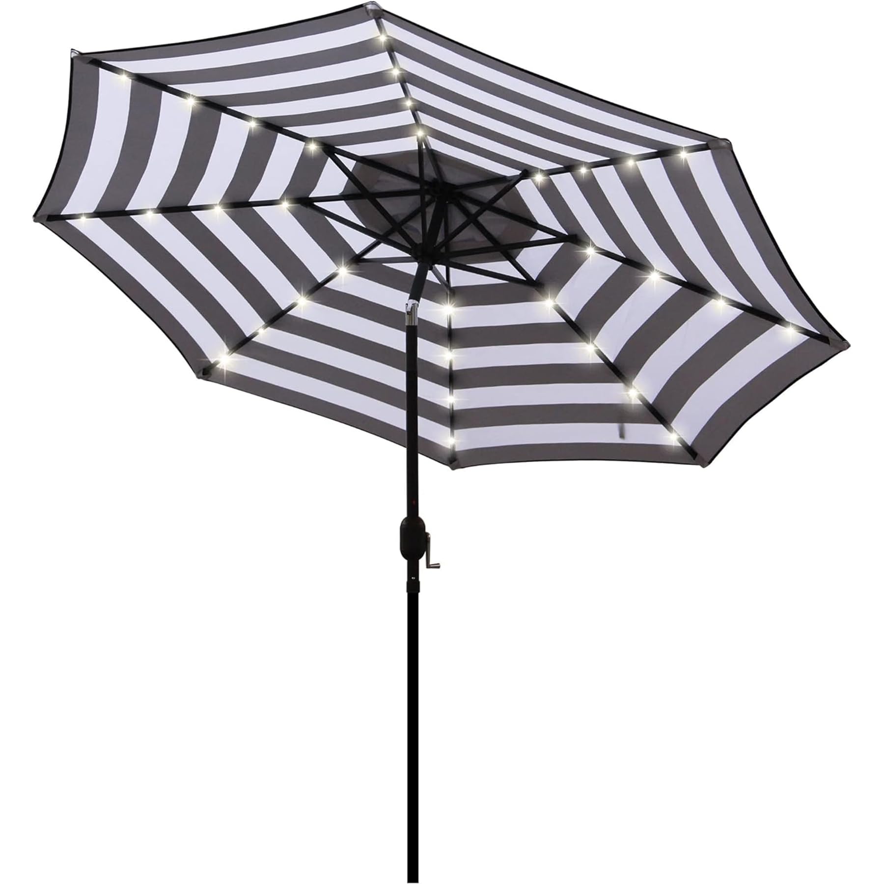 Blissun 9 ft Solar Umbrella, 32 LED Lighted Patio Umbrella, Table Market Umbrella, Outdoor Umbrella for Garden, Deck, Backyard, Pool and Beach (Light Blue)