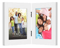 Americanflat Hinged 4x6 Picture Frame with Shatter-Resistant Glass - Double Picture Frames with Engineered Wood - Signature Collection - Photo Frame for Tabletop Display - Black
