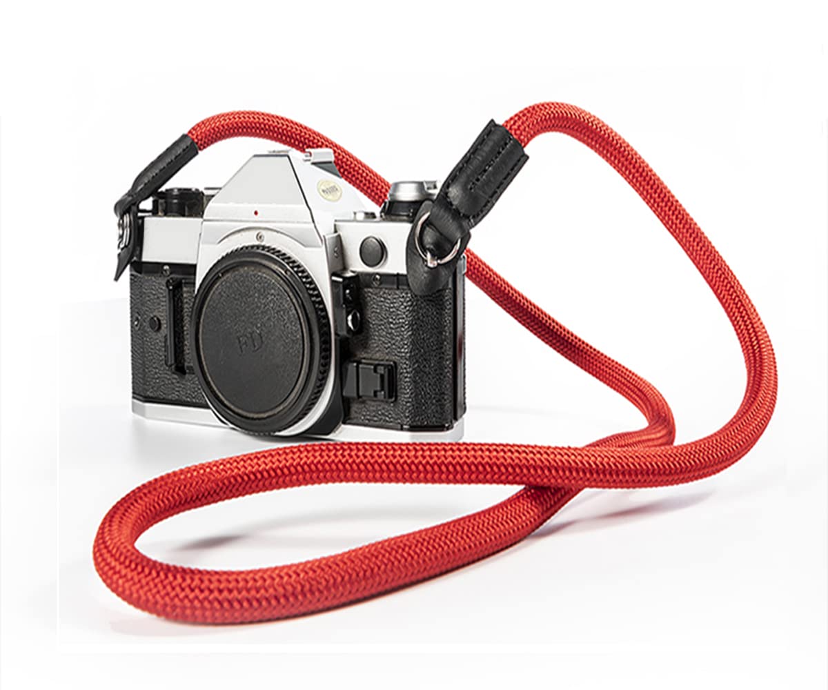 Camera Strap Vintage 100cm Nylon Climbing Rope Camera Neck Shoulder Strap for Micro Single and DSLR Camera.(Black)