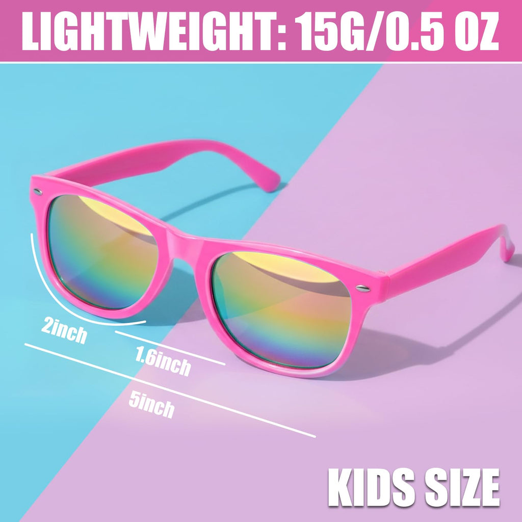 Kids Sunglasses Bulk, Kids Sunglasses Party Favors for Age 3-8, UV400 Protection Neon Kids Sunglasses Bulk for Boys Girls (12Pack-heart sunglasses)