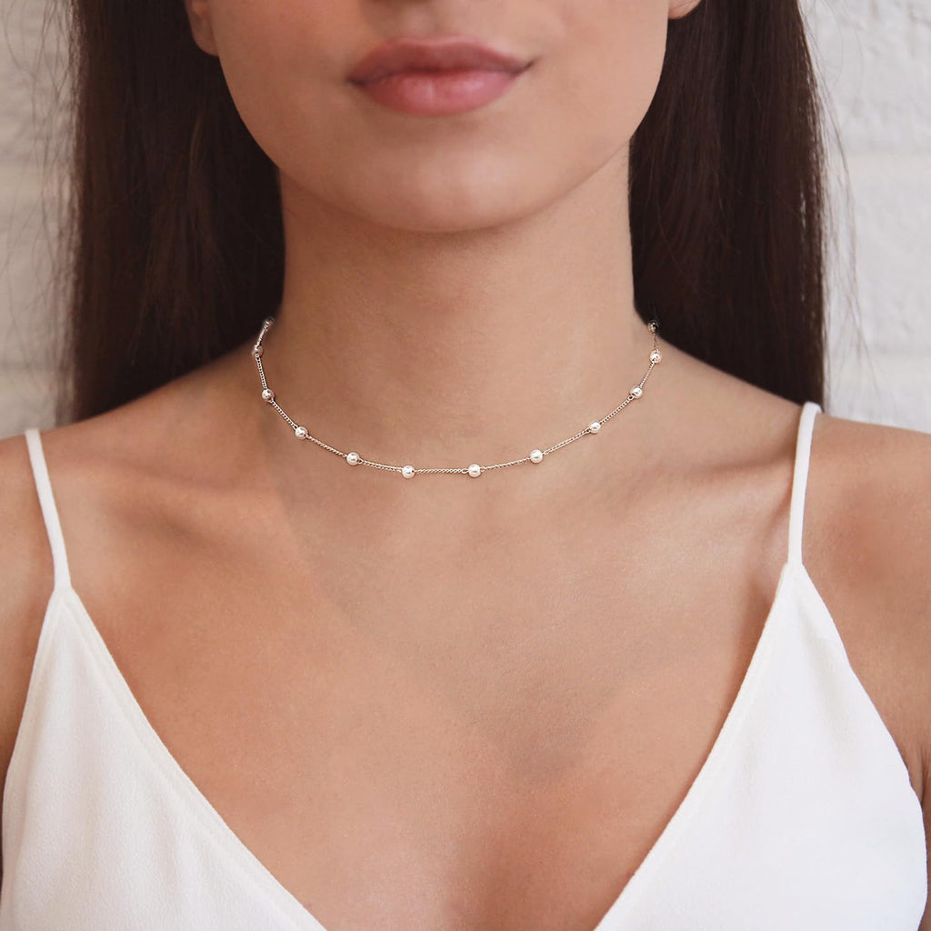 Pearl Necklaces for Women,14K Real Gold Plated Dainty Cute Pearl Necklace for Women Handmade Pearl Chain Necklace Everyday Jewelry Gift
