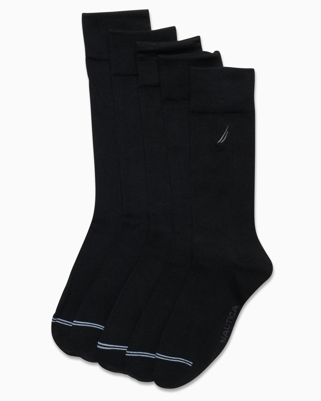 Nautica Mens Dress Socks - 5 Pack Breathable Comfort Stretch Crew-Length Work Socks for Men for Business Formal Wear (6-12.5)