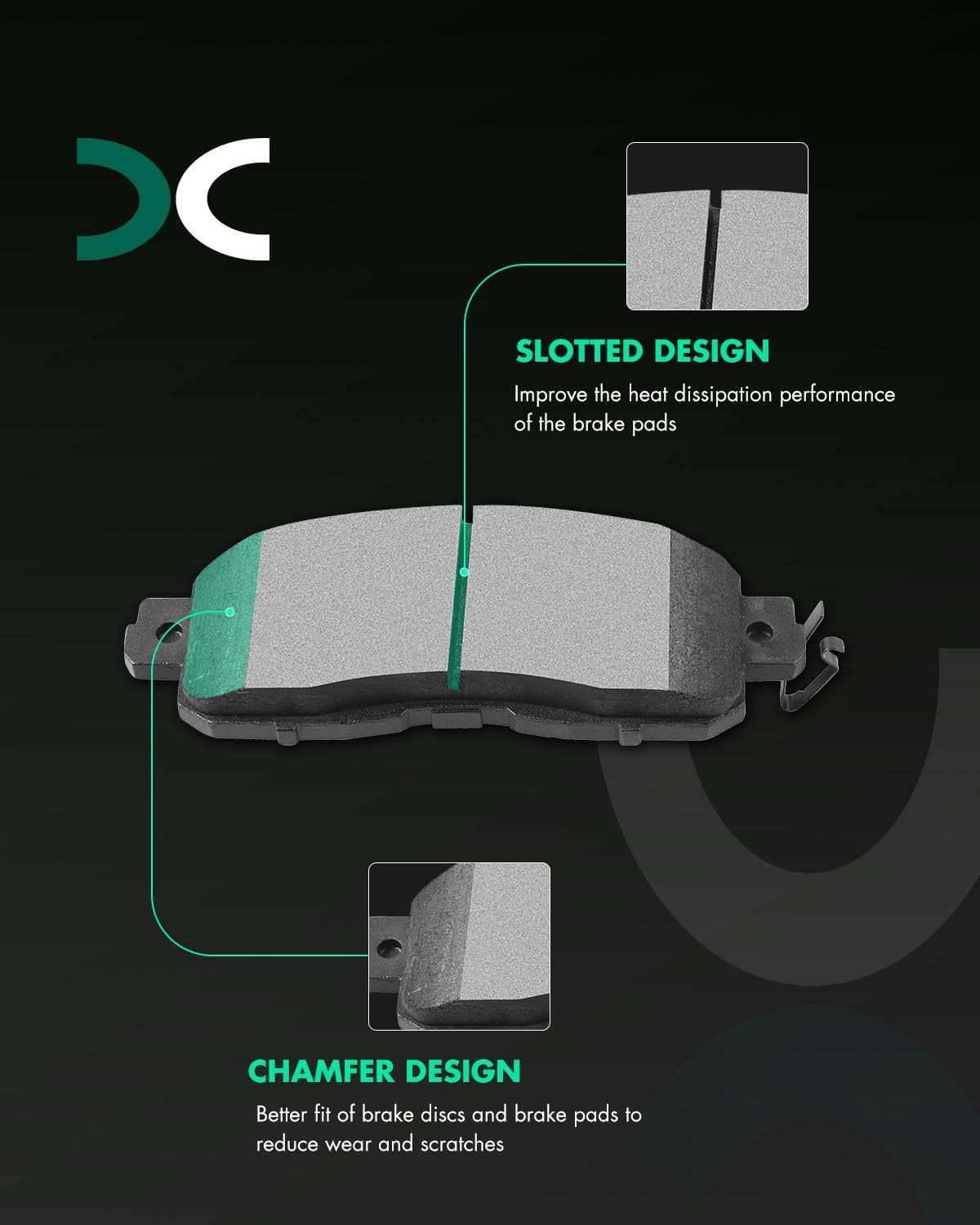 SCITOO D815 D905 Front Rear Ceramic Brake Pads Sets Fit For INFINITI For G35 2003-2005,For Nissan For 350Z 2003-2005 | For Altima 2007-2013 | For Juke 2011-2017 | For Sentra 2007-2012