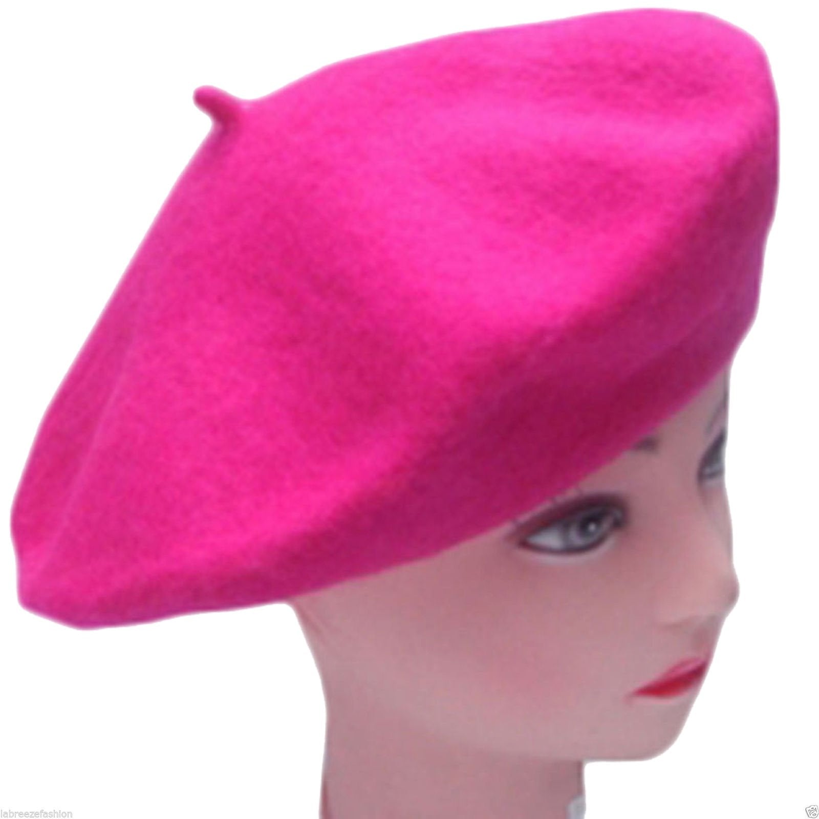 Women French Wool Beret Hats - Solid Color Classic Beanie Winter Cap