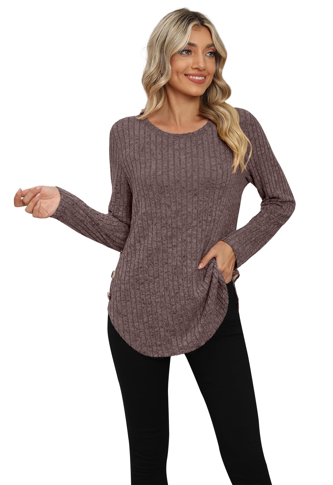 Yincro Women's Long Sleeve Fall Sweaters 2026 Lightweight Casual Crewneck Tunic Tops