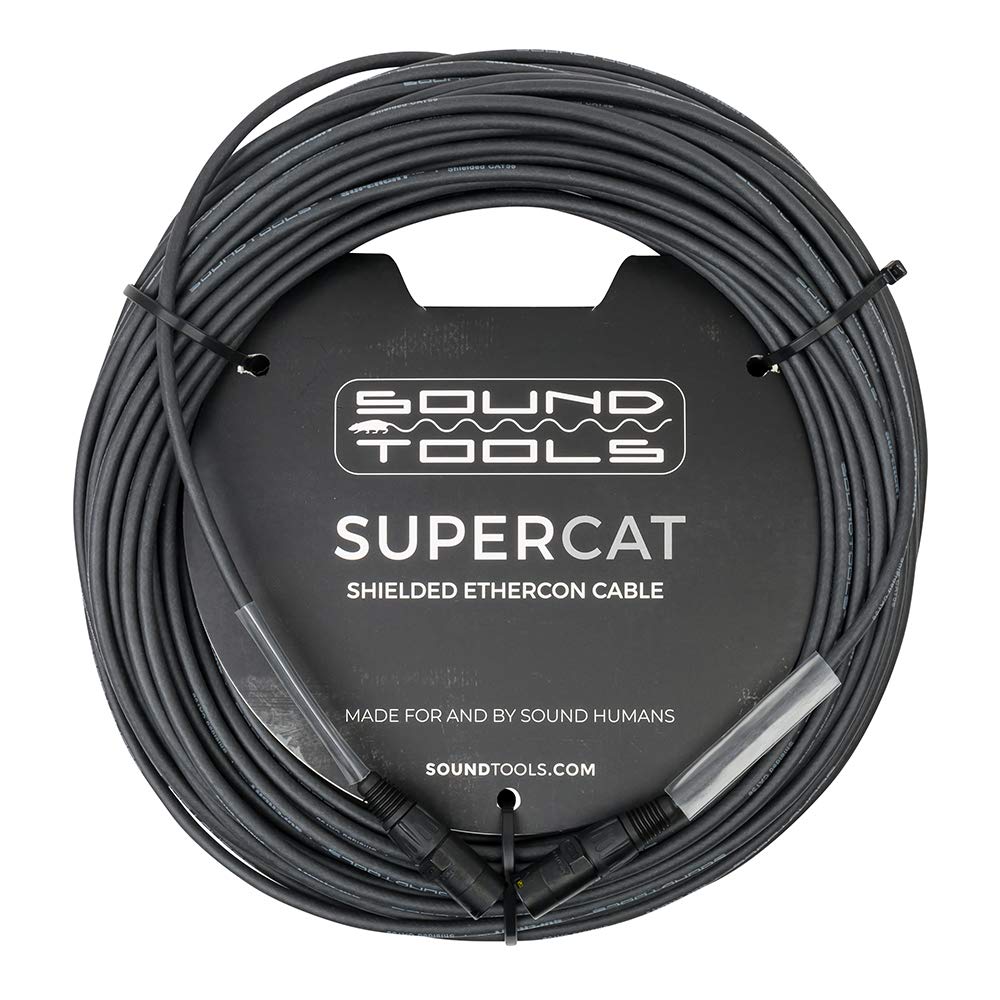 Sound Tools SuperCAT Professional Grade Shielded CAT5e etherCON Cable – High-Speed Ethernet Cable with 6Gbps Data Transfer – Flexible Polyurethane Jacket & Neutrik Connectors (3 feet, Black)