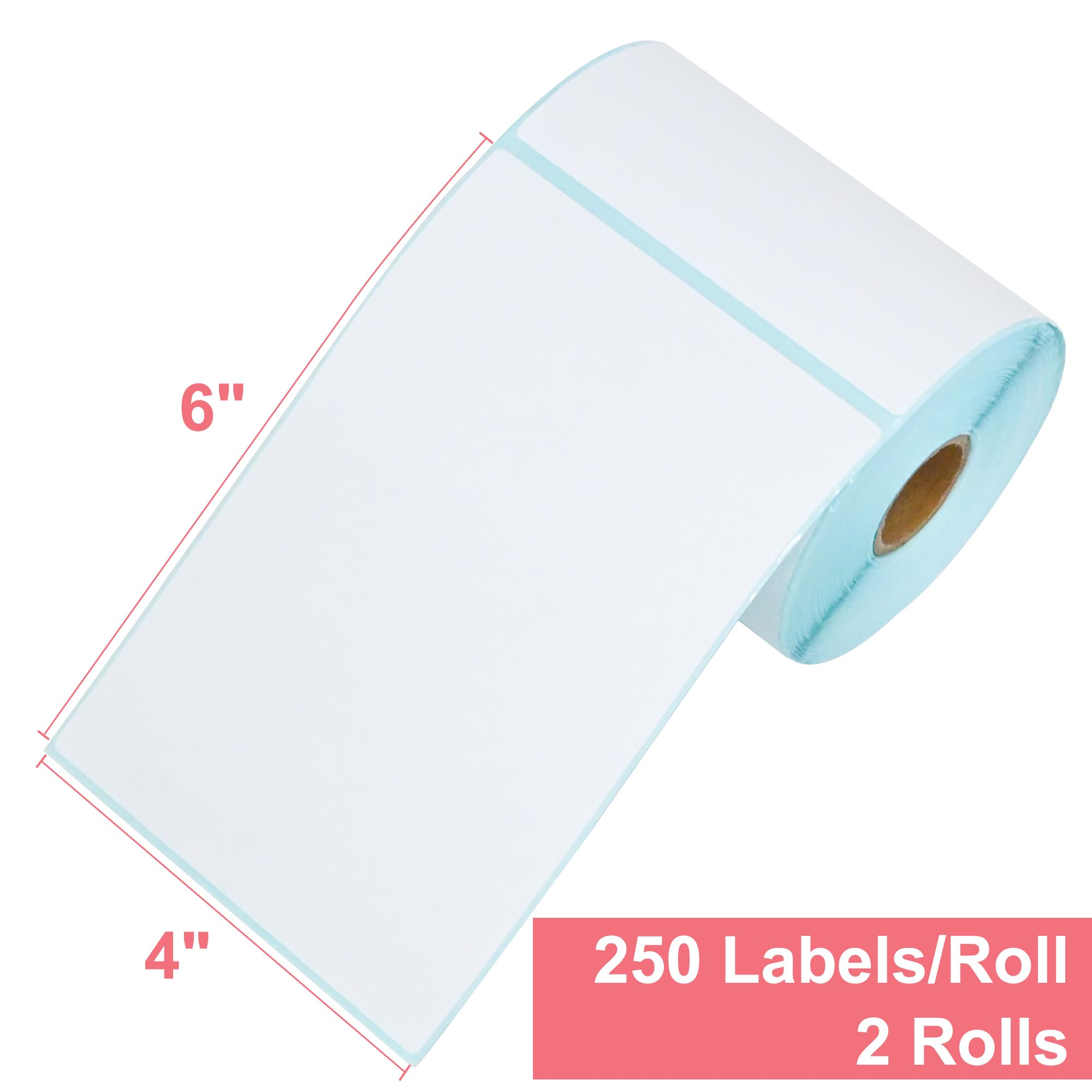 L LIKED 150 PCS 4"x6" Thermal Shipping Labels, White Perforated & Strong Adhesive Direct Thermal Labels (1 Roll), for Postage, Mailing & Shipping