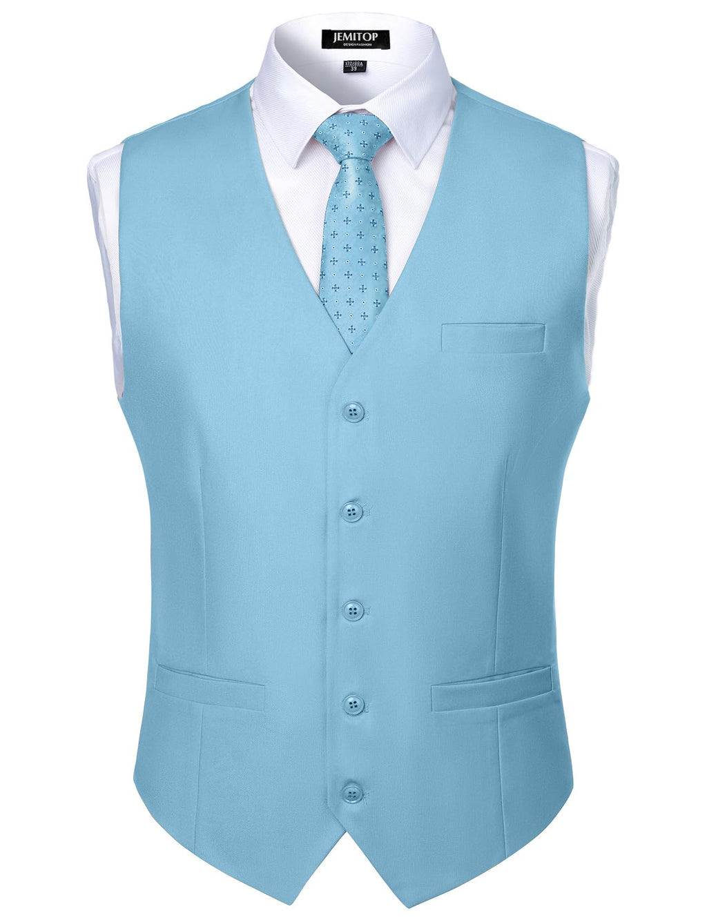 JEMITOP Men's Classic Slim Fit Dress Vest Formal Wedding Prom Tuxedo Suit Vest with Pocket