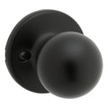 Kwikset Polo Dummy Door Knob, Single Sided Handle for Closets, French Double Doors, and Pantry, Matte Black Non-Turning Interior Push/Pull Door Knob, with Microban Protection
