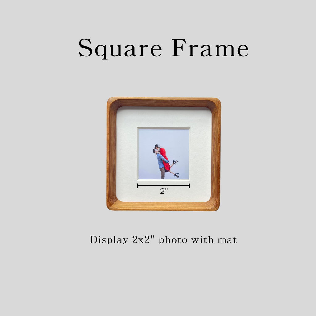 Mini Wood Picture Frame,Small Picture Frames 2x3 with Tiny Mat | Cute Polaroid Picture Frame,Teak Solid Natural Wood Tiny Photo Frame, Tabletop and Wall Mounting