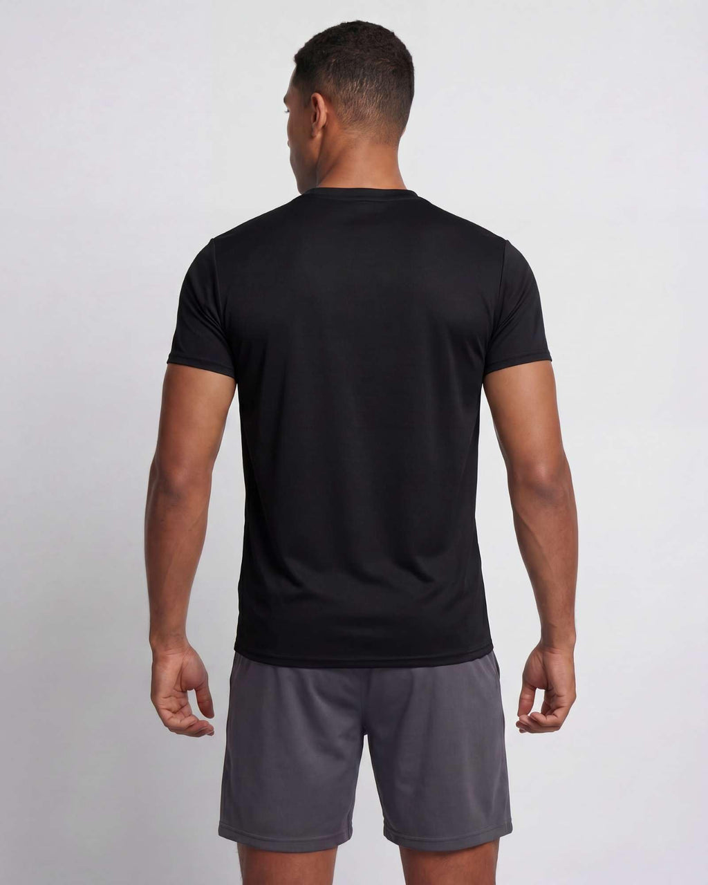 Real Essentials 5 Pack: Men's Dry-Fit Short Sleeve Crew Neck T Shirts Fitness Running Gym Workout Cool Exercise Athletic Tee