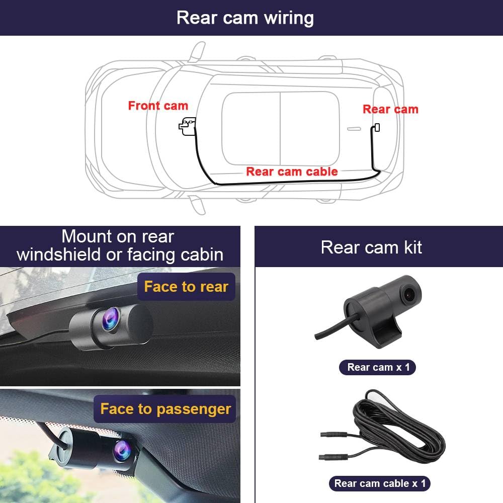 Fitcamx 2K Dual Dash Cam for 2020-2024 Toyota 4Runner TRD Sport Limited Pro Off-Road Venture SR5 Premium, OEM Style, Front 1440P Rear 1080P Video, WiFi&APP, Loop Recording, G-Sensor, 64GB Card