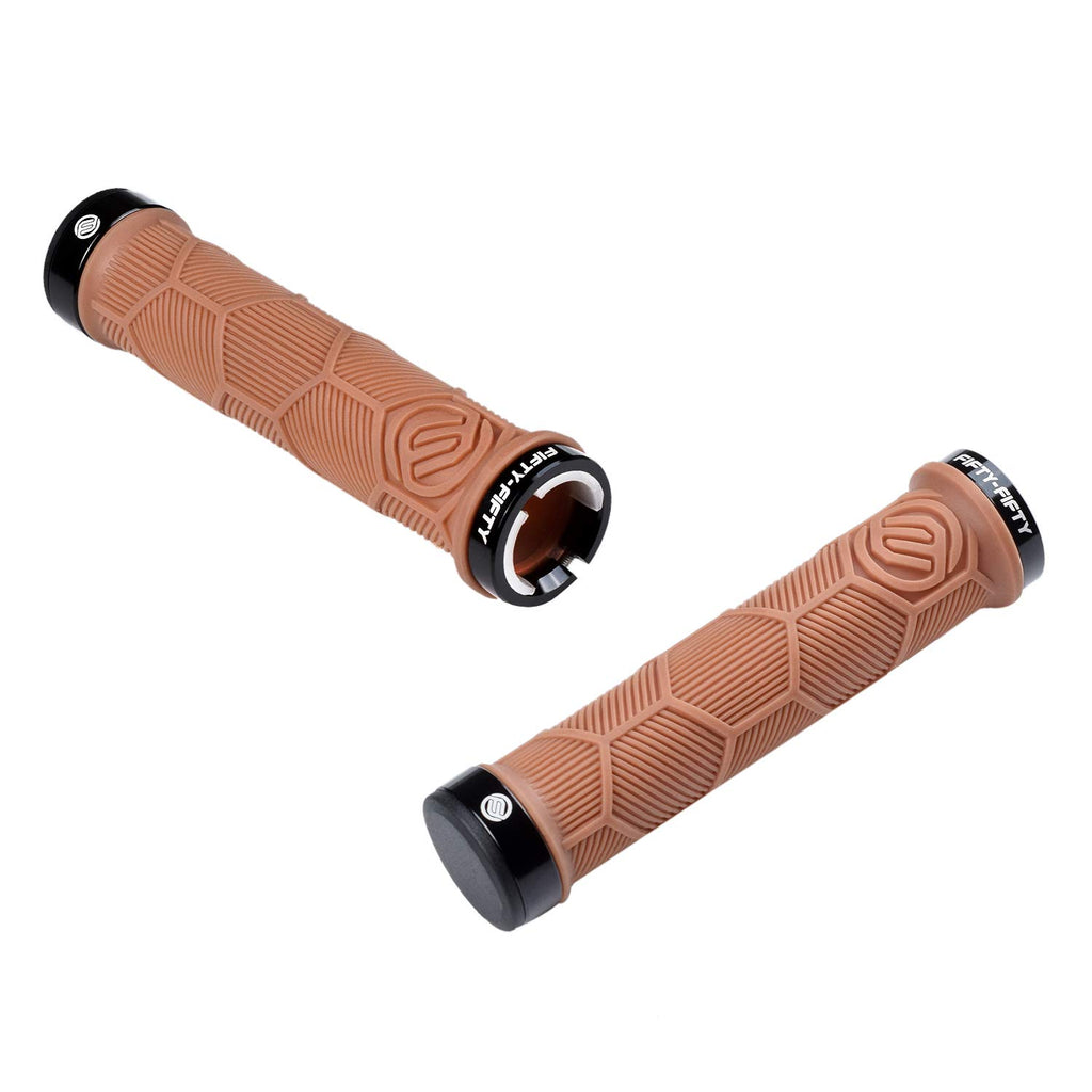FIFTY-FIFTY Double Lock-On Mountain Bike Grips, Bicycle Handlebar Locking Grips, Non-Slip MTB Handle