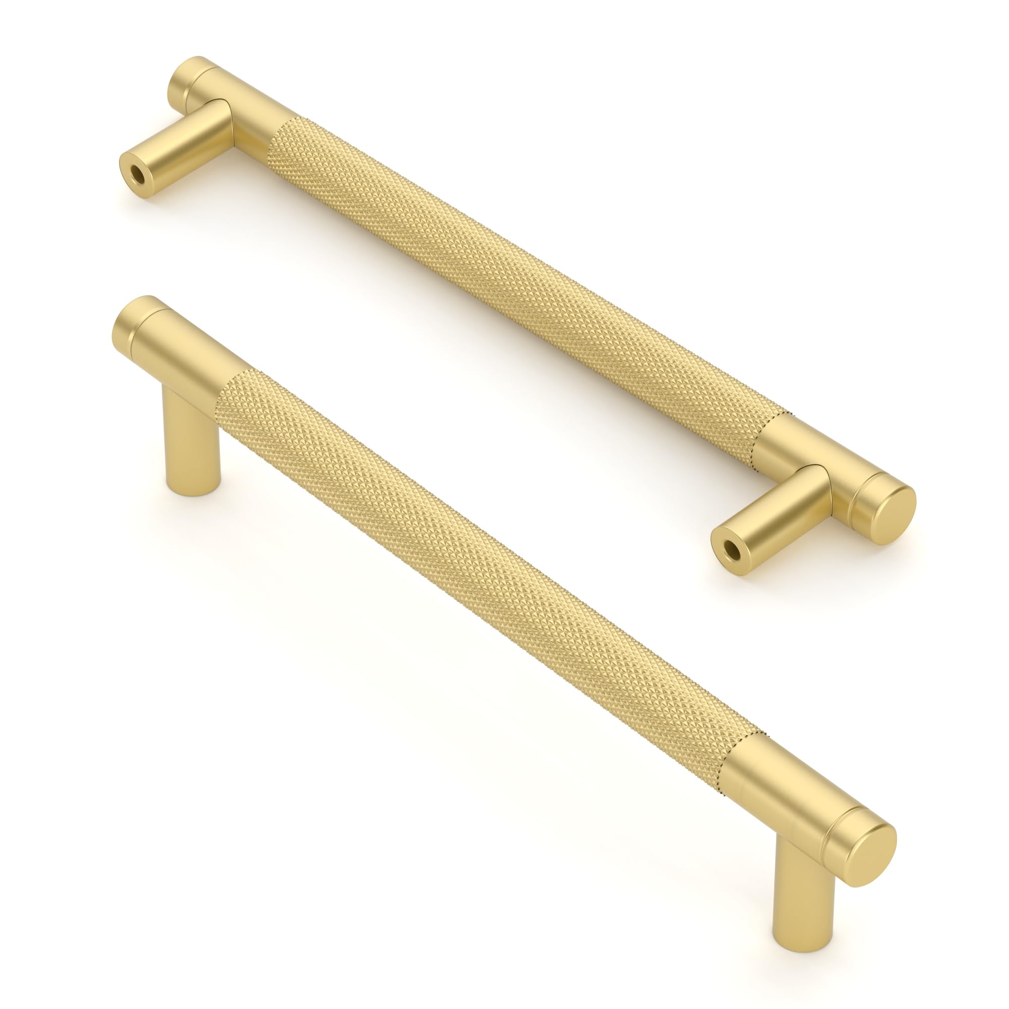 Asidrama 10 Pack 3 Inch(76mm) Matte Black and Champagne Bronze Cabinet Pulls Knurled Cabinet Handles Cupboard Handles Kitchen Cabinet Hardware for Cupboard Drawer Pulls