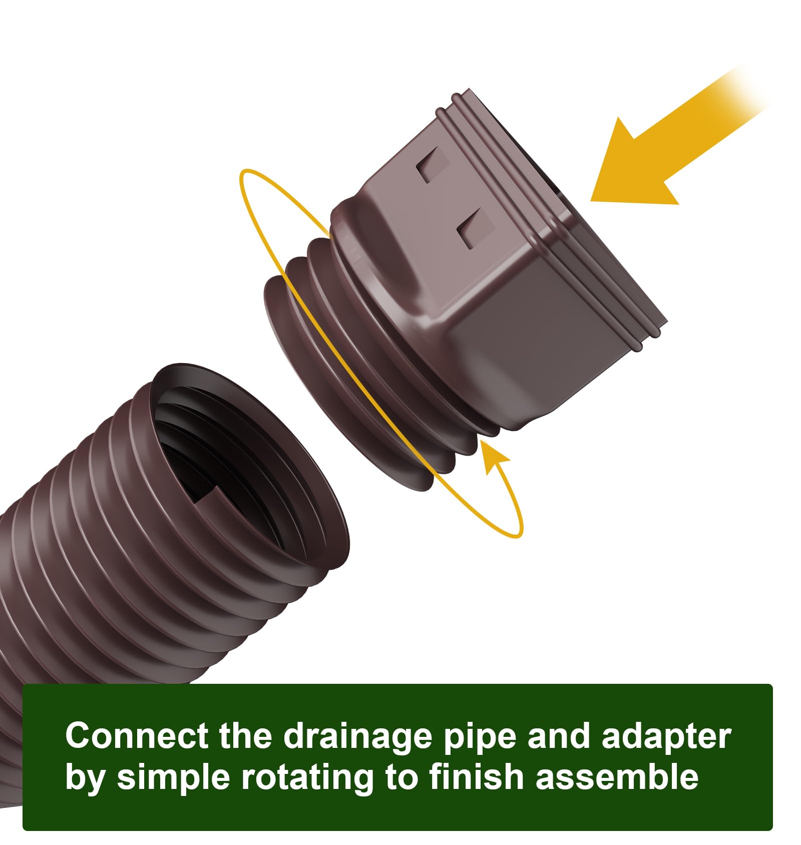 Ogutter Rain Gutter Downspout Extensions, Downspout Extender for Rainwater Drainage Flexible, Down Spout Drain Extension Pipe and Extendable from 21 to 66 Inches (Black)