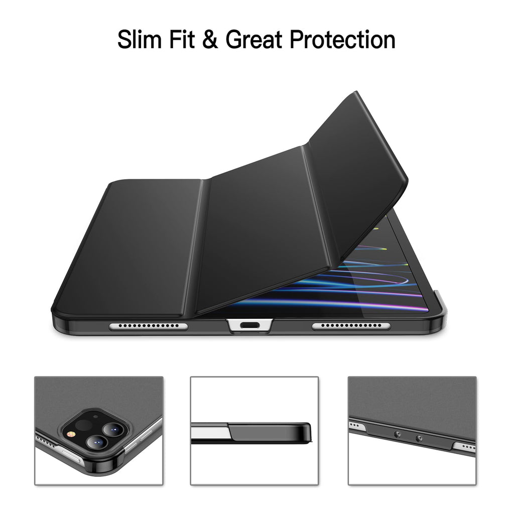JETech Case ONLY for iPad Pro 11-Inch, 2022/2021/2020/2018 Model, Compatible with Pencil, Cover Auto Wake/Sleep (Black)