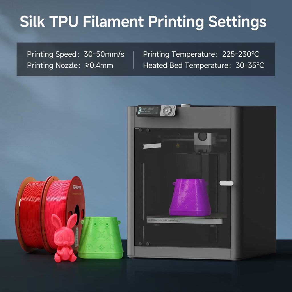 RepRapper PLA Filament, Multicolor Glitter Sample Pack, Shiny Galaxy Silk PLA1.75MM for 3D Printer, Glow in The Dark Sparkle Laser Series 3D Printer Filament, 250g*4