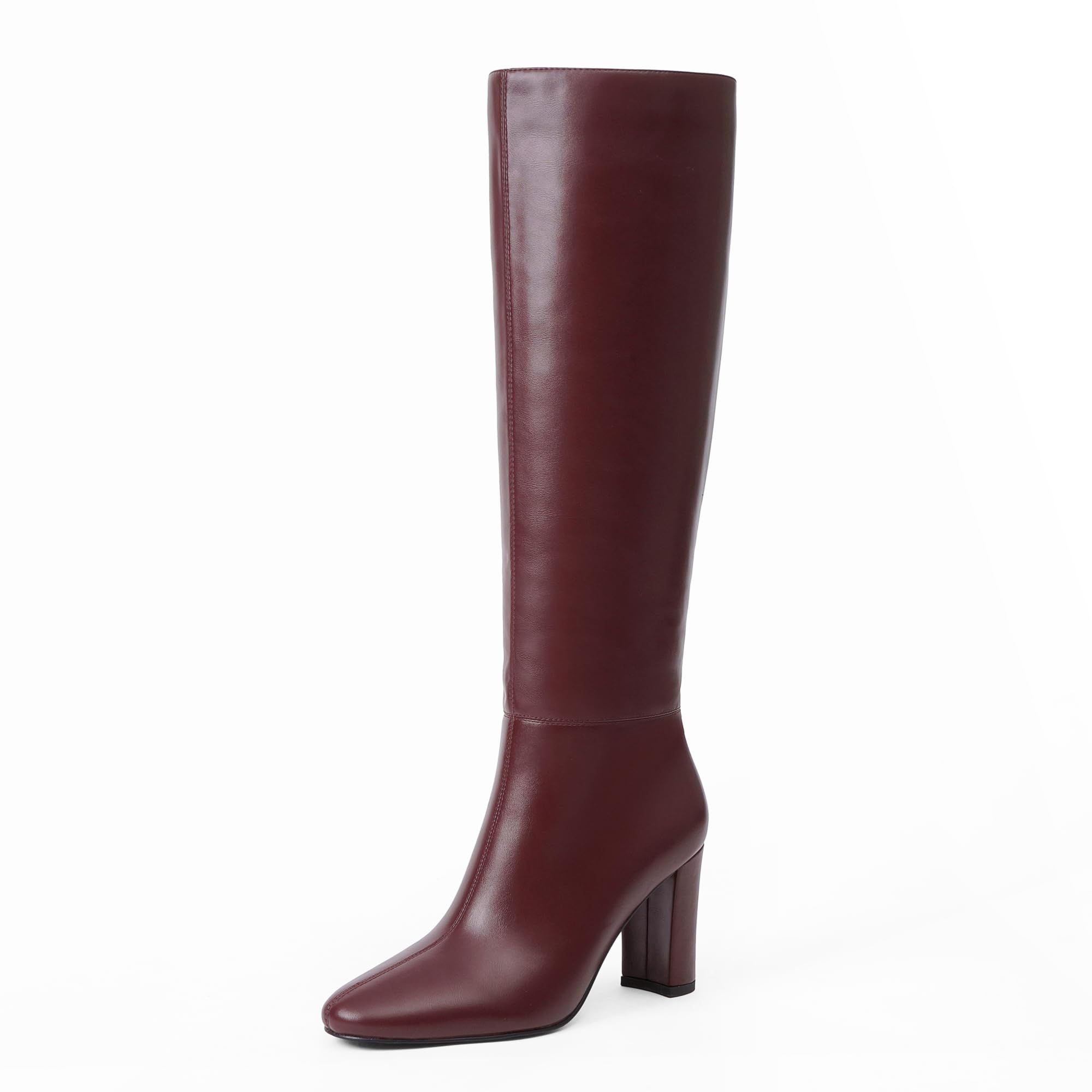 Modatope Knee High Boots for Women Chunky Heel Rounded Toe Womens Tall Boots