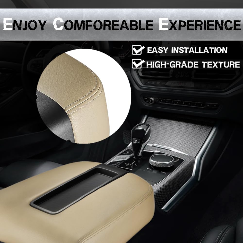 Upgrade Silverado/Sierra Center Console Armrest lid Cover Compatible with 2007-2013 Silverado Tahoe Suburba Avalanche Sierra Yukon XL Arm rest Center Console Cover Lid, Replac OE 19328711, Beige