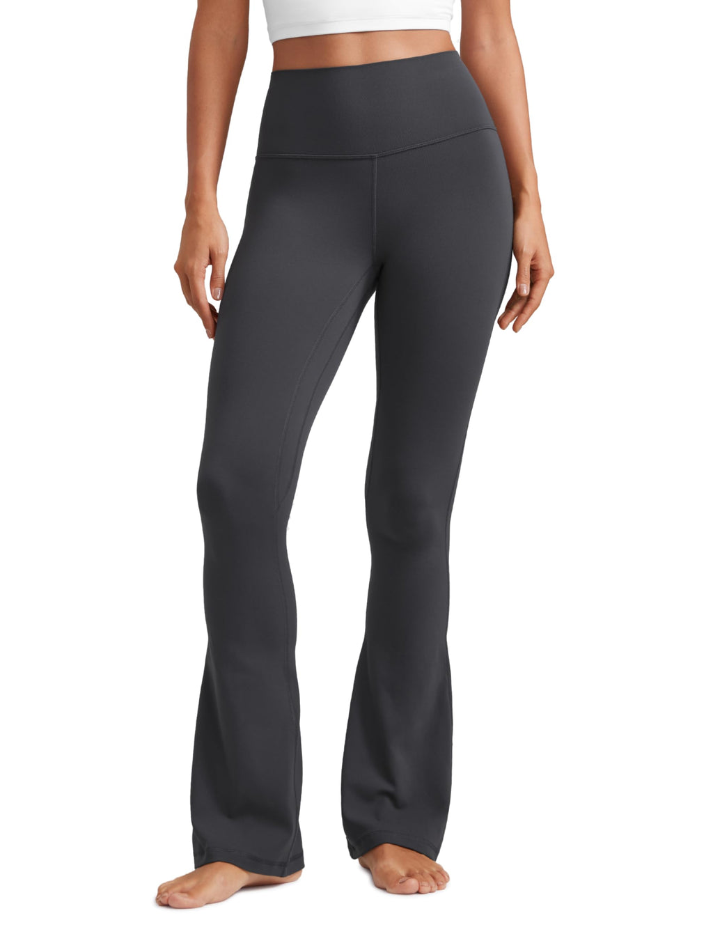 CRZ YOGA Butterluxe Mini Flared Leggings 30"/31.5"/33'' - High Waist Bootcut Casual Lounge Women Yoga Pants with Pocket