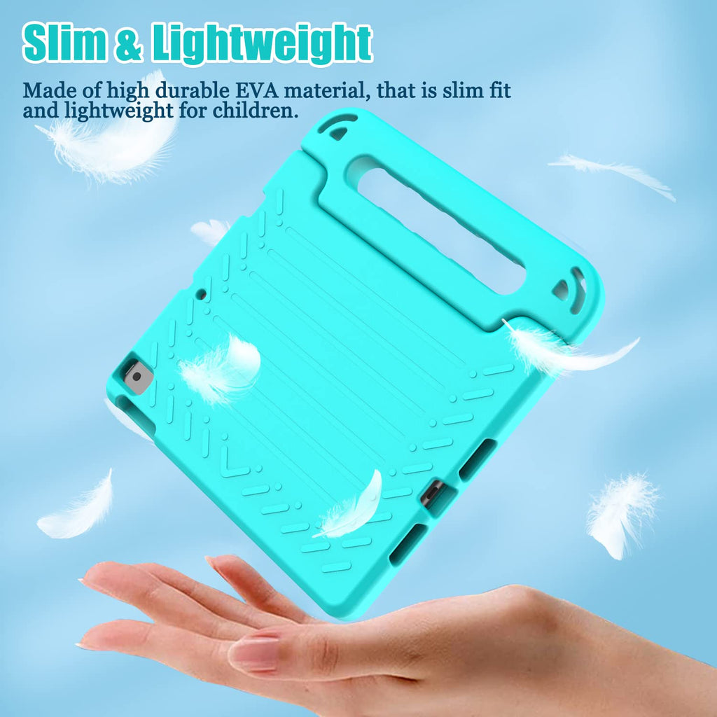 AVAWO Kids Case for iPad 10.2" 9th & 8th & 7th Generation, iPad 10.2 2021/2020/2019 Case with Built-in Screen Protector, Light Weight Shock Proof Handle Stand Friendly Cover for iPad 10.2" - Black