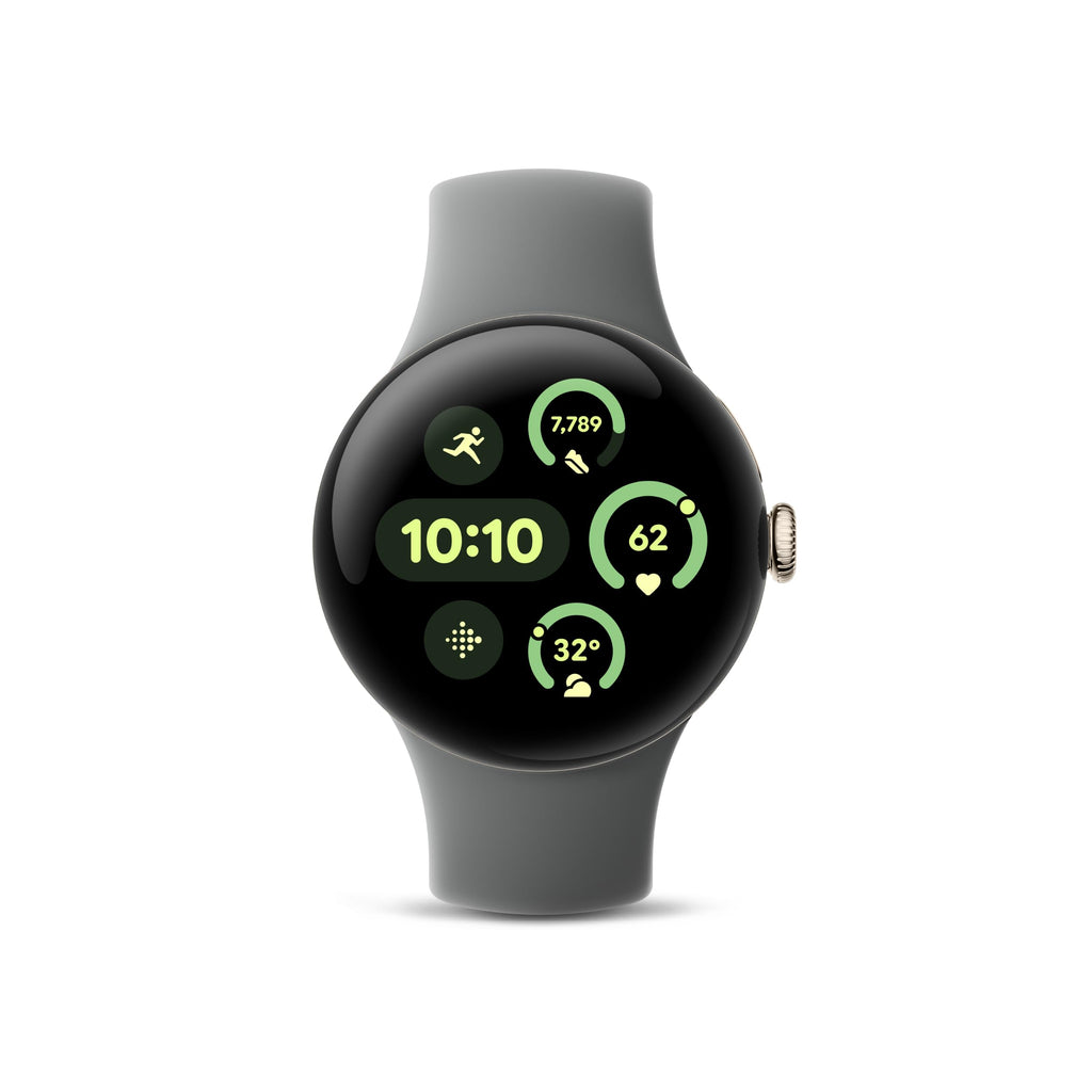 Google Pixel Watch 3 (41mm) 2024 Model - Android Smartwatch, Heart Rate Tracking, Fitbit Advanced Running, Fitness Insights, 24-Hour Battery - Champagne Gold Aluminum Case - Hazel Band - LTE