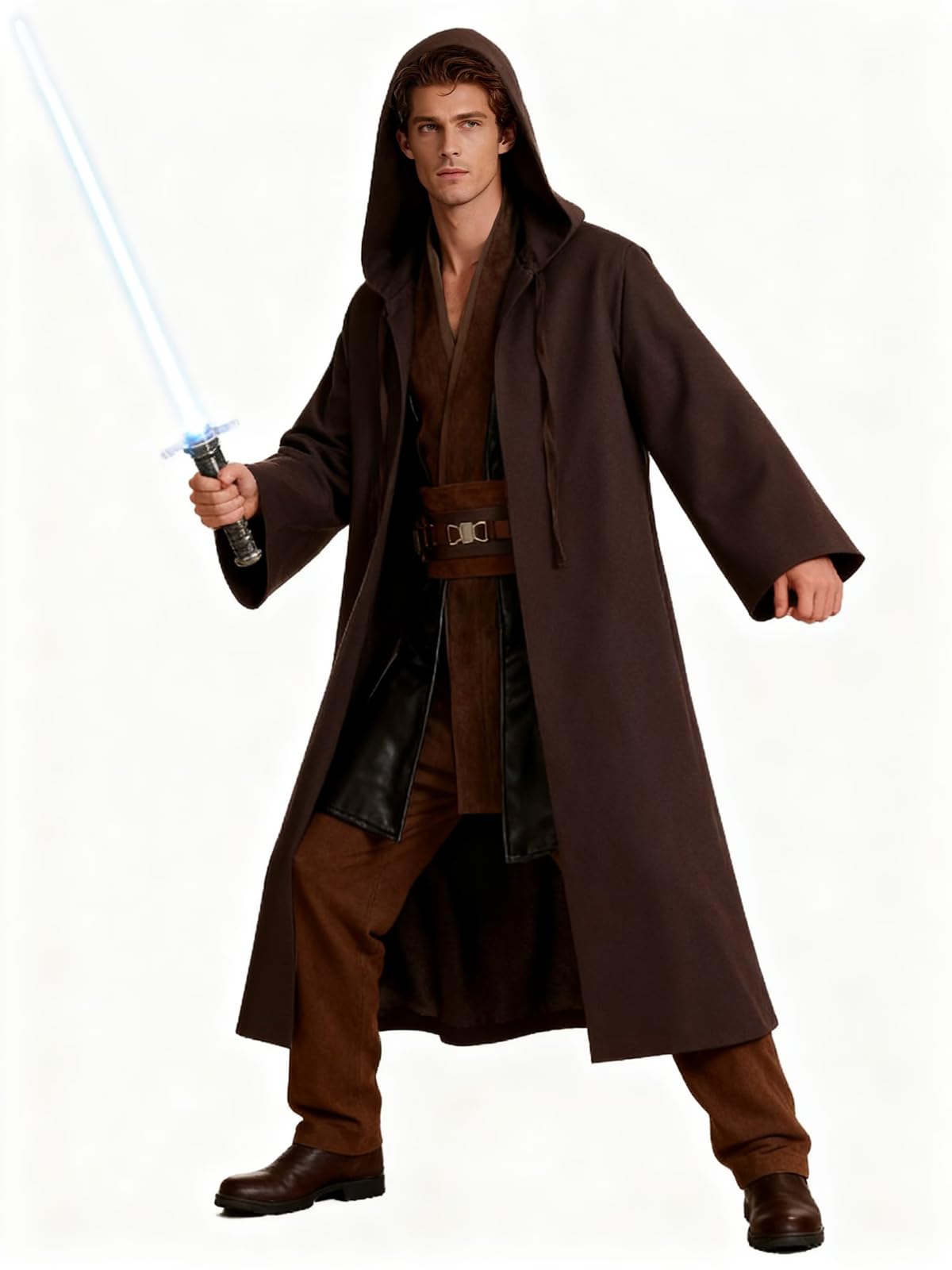 Knight Costume Adult Men's Tunic Hooded Robe Outfits Halloween Cosplay Uniform