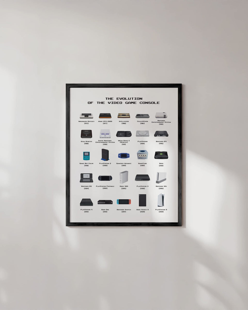 HAUS AND HUES Video Game Art, Video Game Posters for Boys Room, Gaming Room Decor for Boys Wall Decor, Gamer Wall Decor, Gaming Decorations (Beige Frame, 12x16)