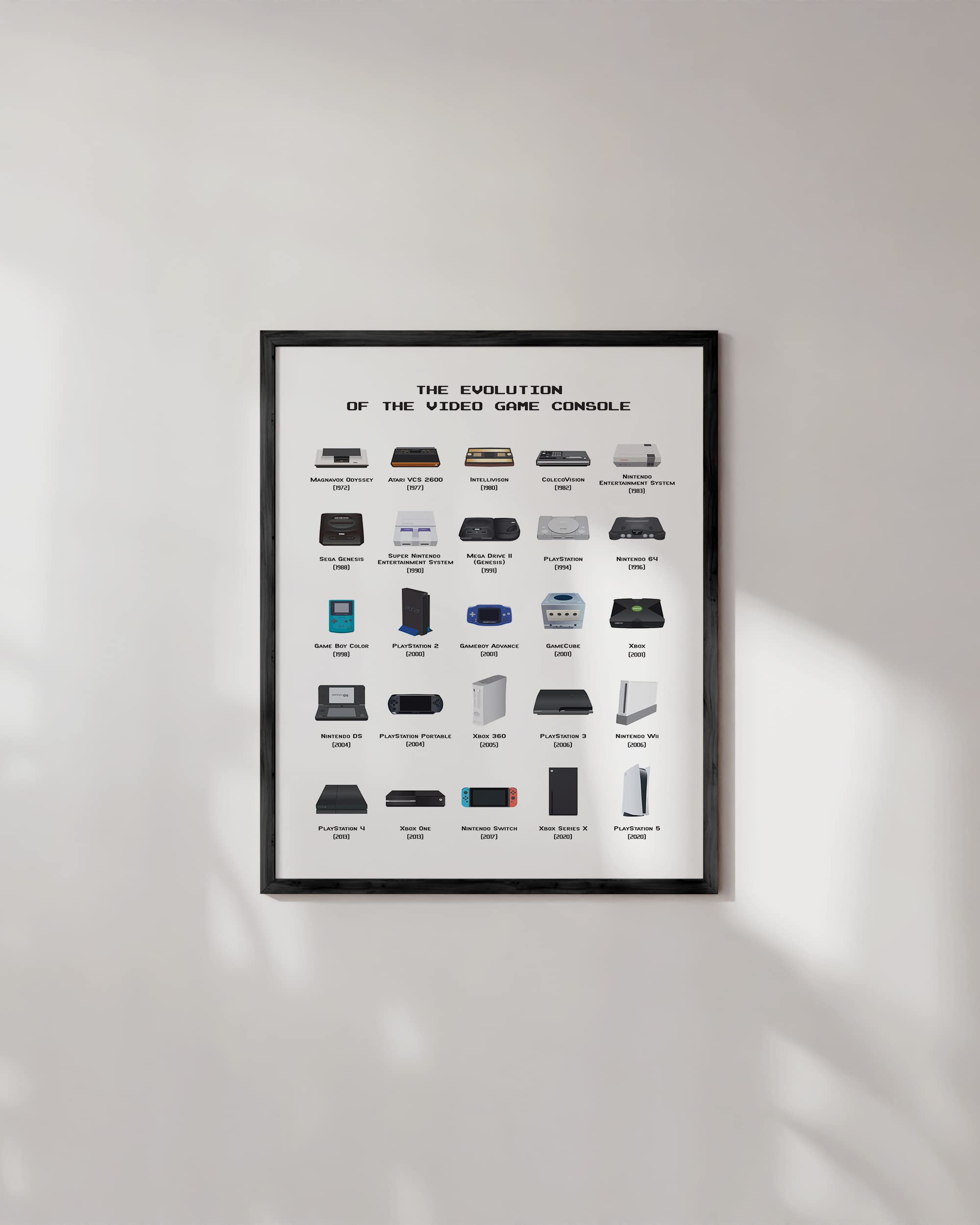 HAUS AND HUES Video Game Art, Video Game Posters for Boys Room, Gaming Room Decor for Boys Wall Decor, Gamer Wall Decor, Gaming Decorations (Beige Frame, 12x16)