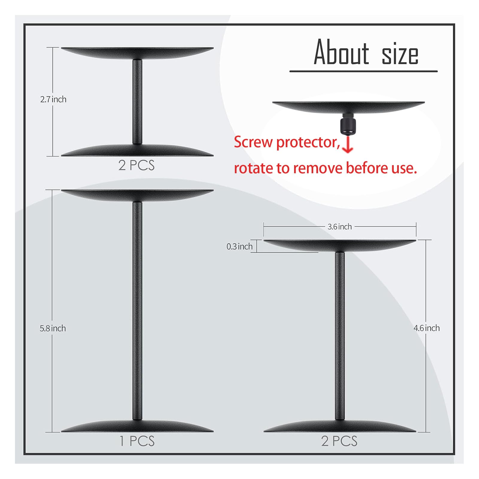 smtyle Modern Black Candle Stand Candelabras, Set of 3 Metal Candleholder Sets for Pillar Candles, Minimalist Farmhouse Decor for Fireplace Mantel & Dining Table Centerpiece