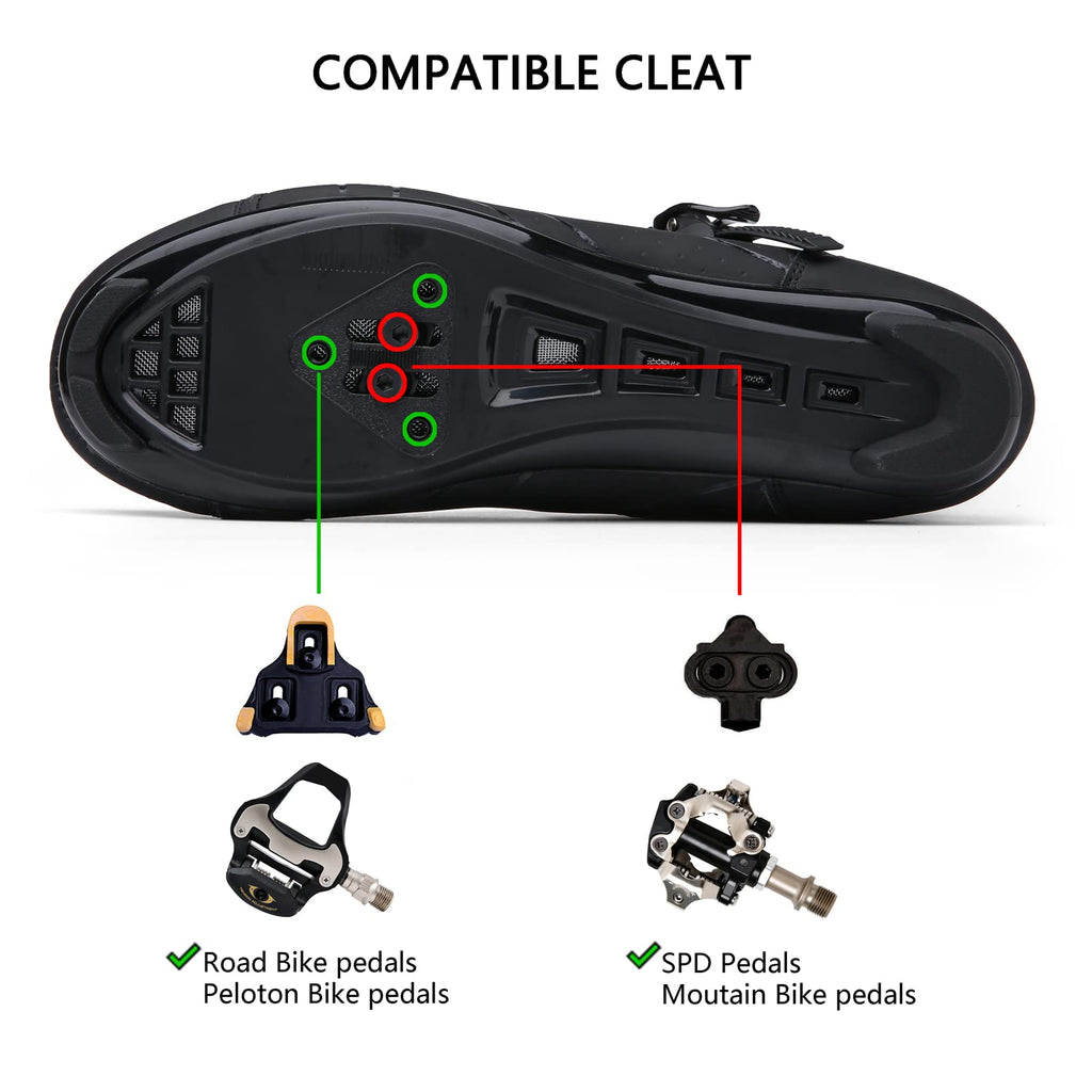 Mens Womens Cycling Shoes Compatible with Peloton Indoor Bicycle Pedals Clip in Road Bike Shoes Pre-Installed with Look Delta Cleats