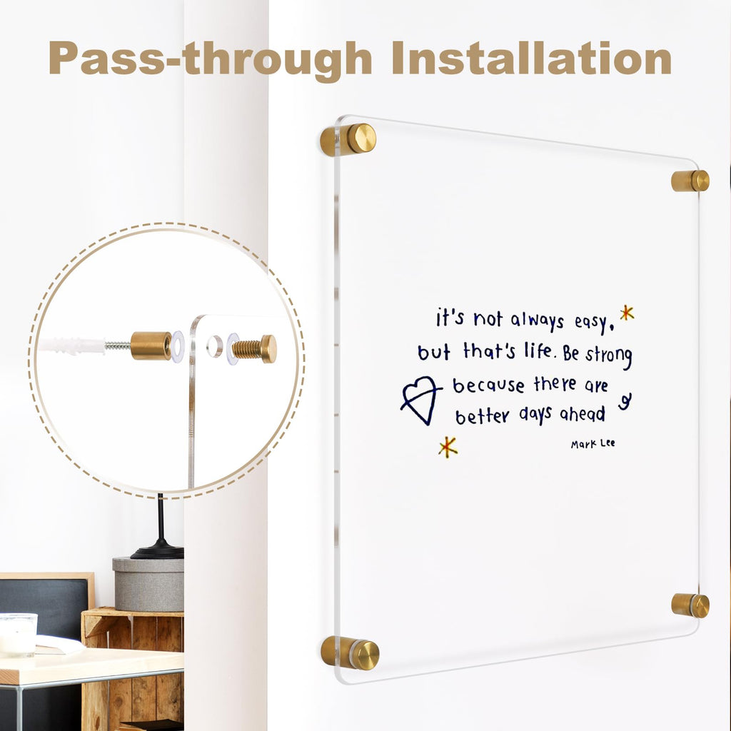 Acrylic Calendar for Wall Whiteboard, 12" x 12" Weekly Clear Dry Erase Board, Small Planning Board White Board for Wall, Home, Office, School