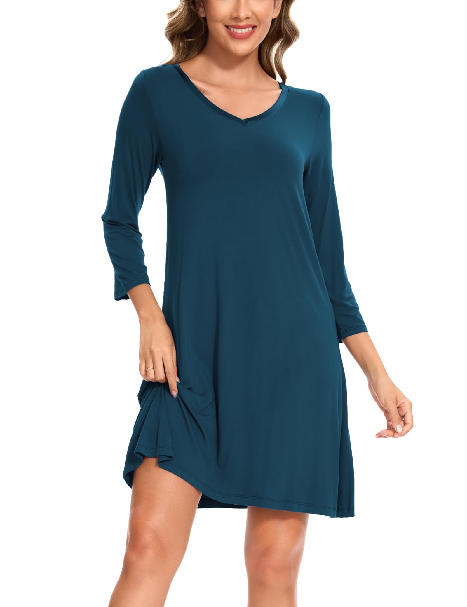 GYS Womens Bamboo Viscose Nightgown Super Soft Lightweight Night Shirts for Sleeping
