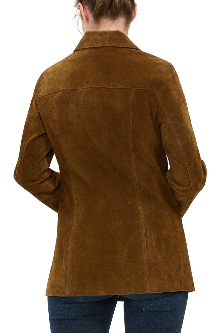BGSD Women Anna Suede Leather Car Coat (Also available in Plus Size & Petite)