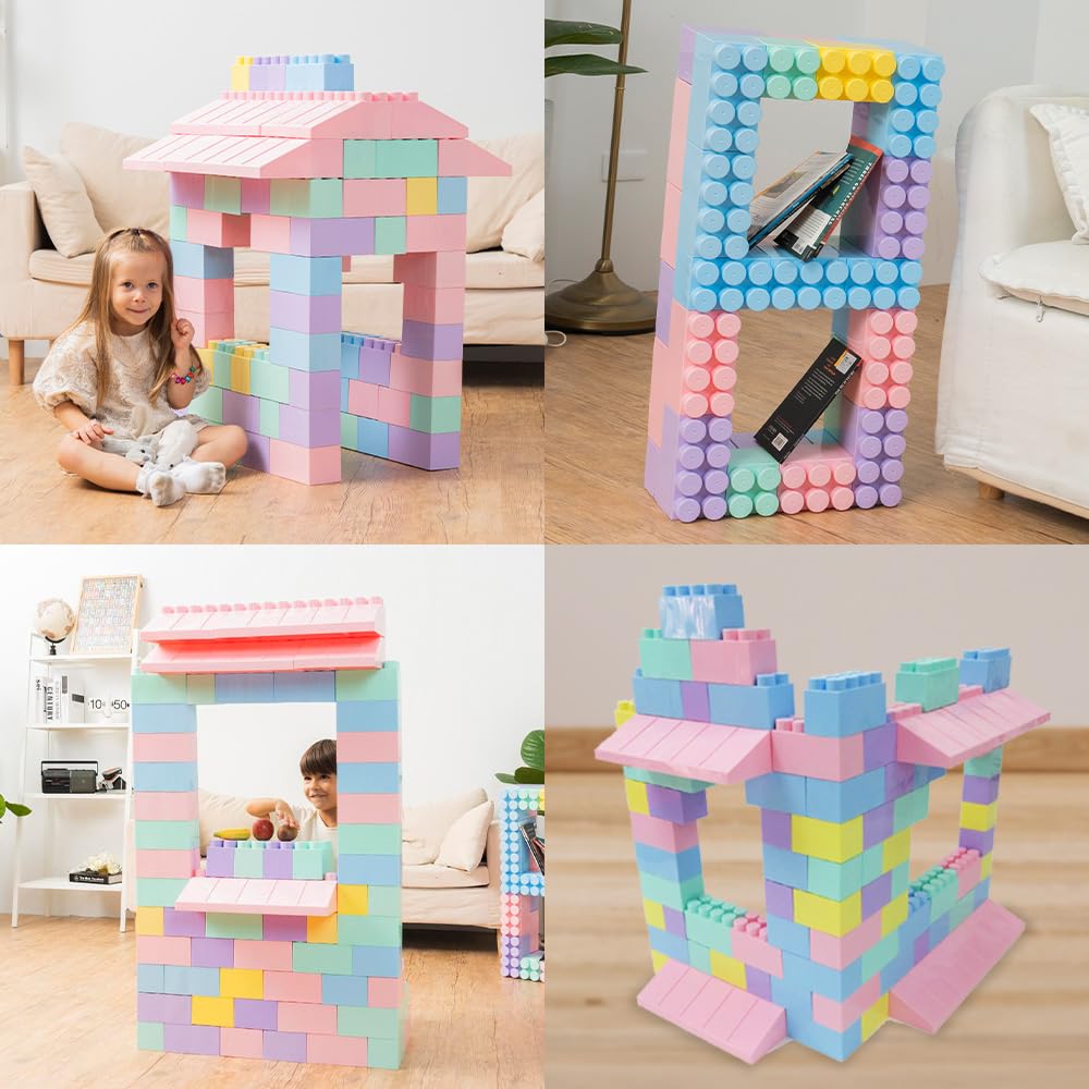PLATPORTS 48-Piece Jumbo Big Building Blocks – Giant XL Large Plastic Blocks for Kids Ages 2–8, Indoor & Outdoor Construction Play Set