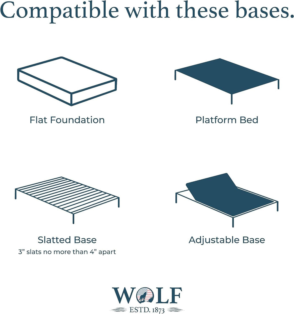 Wolf Twin Mattress - 12-Inch Essential Medium Memory Foam Hybrid Mattress with 7 Layers, Individually Wrapped Coil, Cooling Design, 101-Night Trial, Provides The Right Level of Comfort and Support