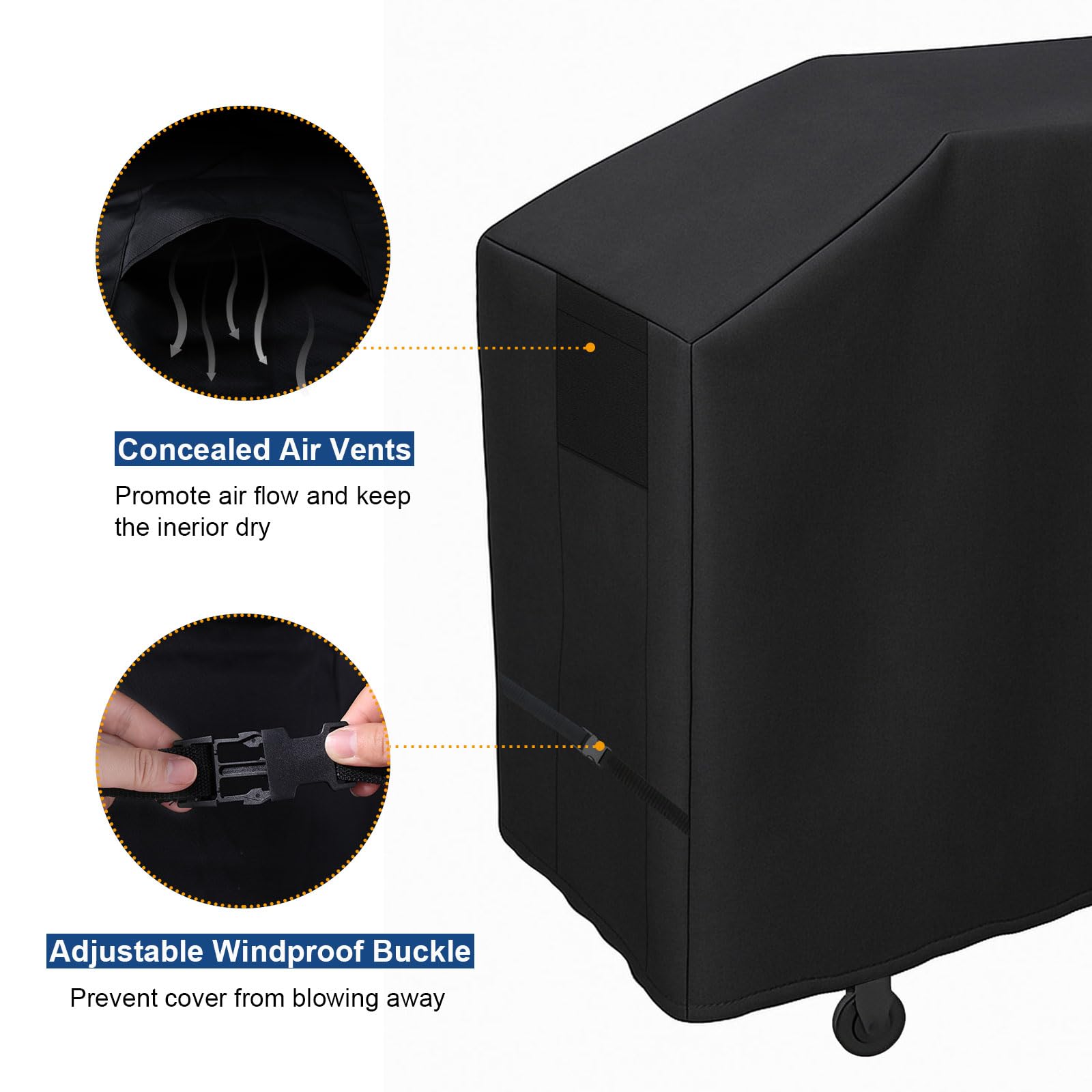 Grill Cover for Outdoor Grill,600D Heavy Duty Griddle Cover for Blackstone 28" Griddle,Waterproof 5483 BBQ Grill Cover with Air Vent and Click-Close Straps