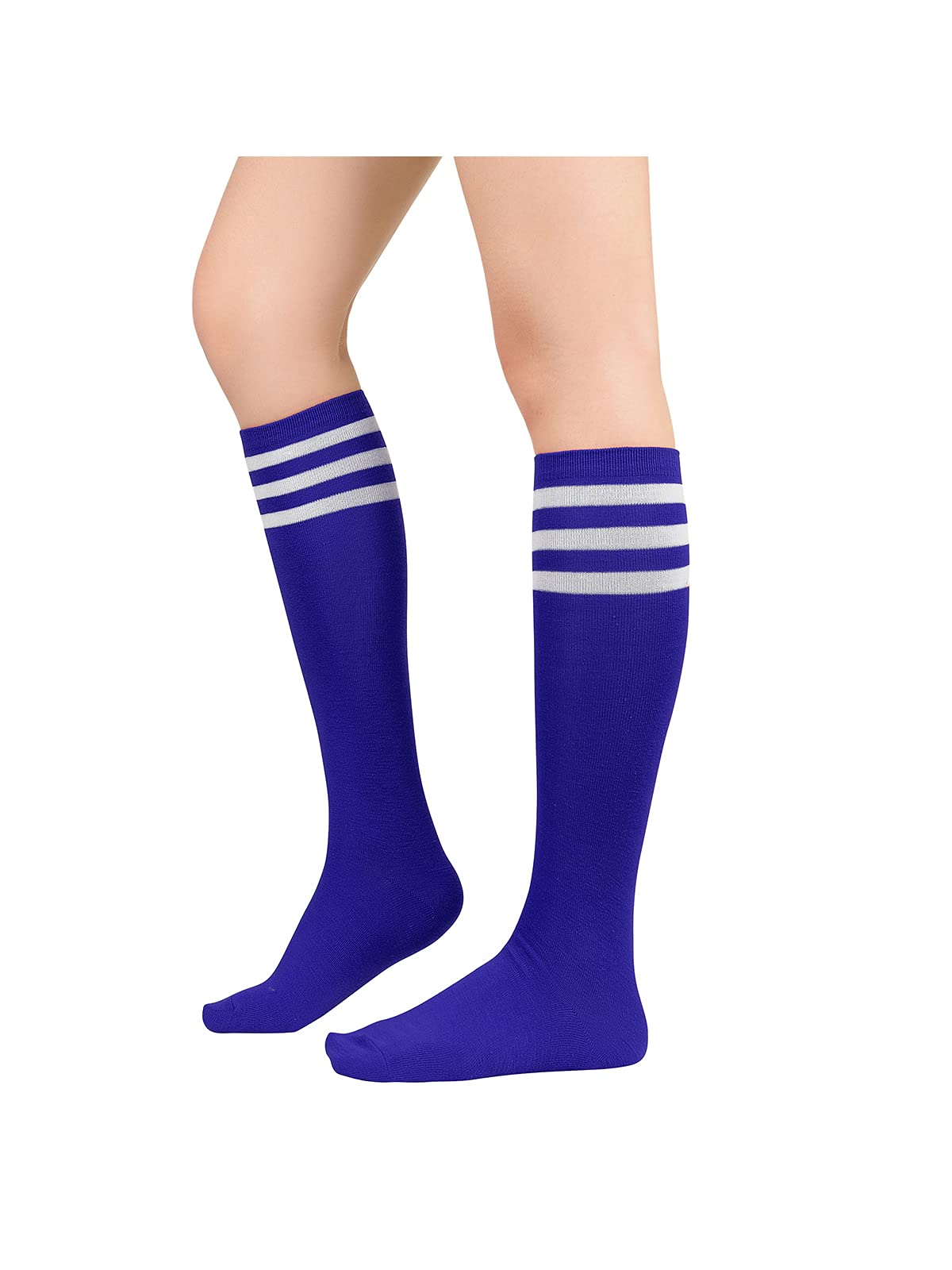 Century Star Knee High Striped Socks for Women - Long Thin Tube Sports Thigh High Socks Tall Stockings