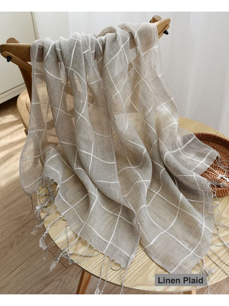 Jeelow Lightweight Summer Scarf Light Shawl Wrap Linen Feel Scarves For Men And Women