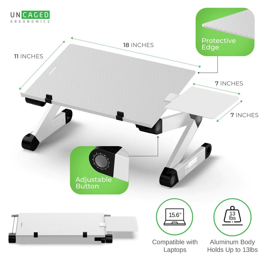 Uncaged Ergonomics WorkEZ Adjustable Computer Keyboard Stand for Desk, Keyboard & Mouse Riser, Ergonomic Portable Stand for Desktop, Computer Keypad Riser for Desk