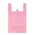 LazyMe T Shirt Bags, Bolsas De Plastico Para Negocio,12x20 Inches Plastic Shopping Bags with Handles for Grocery, Business, Restaurant Use (Pink 100pcs)